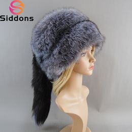 BeanieSkull Caps 2023 Unisex Real Fur Beanies Hat Mongolian Unique Process Tail Design Luxury Winter Warm Hats For Fashion Bomber 230904