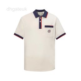 Men's T-Shirts designer 2023 New Summer Polo Shirt Collar T-shirt Checked Version Light Mature Short Sleeve Pocket Embroidery Pattern A6G5