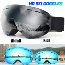 Gogle narciarskie JSJM Dorosłe dzieci na świeżym powietrzu wiatrowoodporne podwójne warstwy duże szklanki zimowe snowboard unisex 230904