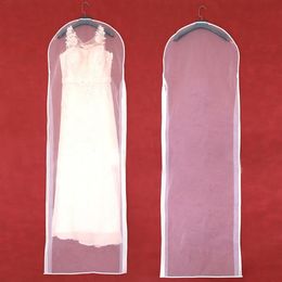 Garment Dress Bags Transparent Wedding Bridal Dressing Clothes Suit Coat Dust Cover With Zipper For Home Wardrobe Gown Storage Bag2441