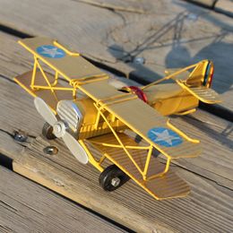 Aircraft Modle Retro Metal Plane Model Crafts Living Room Bedroom Ornament Iron Airplane Figurines Home Decoration Accessories Gift 230904