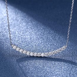 Modedesigner-TIFF-Halskette Top Morsonit Sterling Silber S925 Lächeln Halskette T-Home Einfaches Damen-Galvanikverfahren Amerikanischer D-COLOR-Diamant