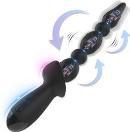 Anal Toys Male Beads Butt Plug Vibrator For Men Long Orgasm Vagina Clit Stimulator Pull Ring Vibrating Ball Anus Sex Women 230904