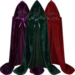 Stage Wear Halloween Cloaks Gothic Hooded Cloak Adult Capes Robe Women Men Vampires Grim Reaper Party