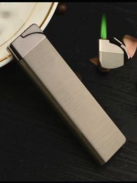 New long No Gas lighter windproof green flame cigarette mini slim smoking accessories gift UYT8