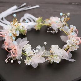 Hair Clips Pearl Flower Headband Bridal Headdress Wedding Butterfly Fashion Wreath Bracelet Band Tiaras Crystal Headpiece Jewelrys