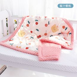 Quilts AB Side born Air Conditioning Comfort Quilt Cover Minky Dot Fabric Comforting Four Seasons Children Cot Beddings 230904