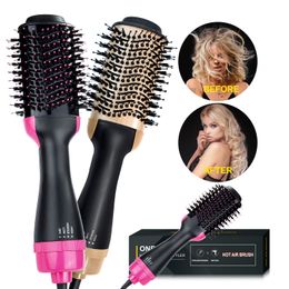 Hair Dryers Dryer Brush Blow 3 In 1 Air Styler and Volumizer One Step Blower Electric Straightener Comb 230904