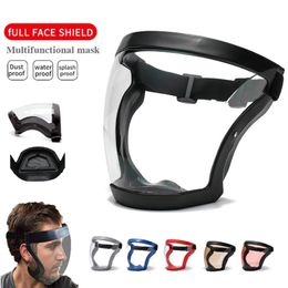 Transparent Full Face Shield Splash-proof WindProof Anti-fog Mask Safety Glasses Protection Eye Face Mask with Philtres ss0129267J