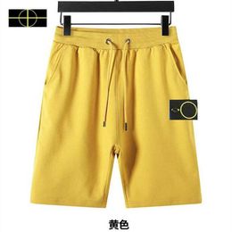 2023 Top material beach stone shorts men's retro island sports pants pure cotton blue short logo tie women embroidery summer street hot five-point AAA42