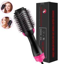 Hair Dryers One Step Dryer and Volumizer 1000W Rotating Air Brush Professional Blow Comb Electric Ion 230904