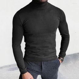 Men's Sweaters Fashion Knitted Tops Men Long Sleeve High-neck Slim Fit Sweater Tee Streetwear Mens Clothes Casual Solid Color Tshirts