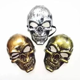 Halloween adultos crânio máscara de plástico fantasma horror máscara ouro prata crânio máscaras unisex halloween masquerade festa máscaras prop fy3786