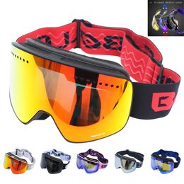 Ski Goggles with Magnetic Double Layer Polarised Lens Skiing Antifog UV400 Snowboard Men Women Glasses Eyewear case 230904