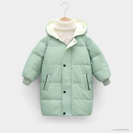 Down Coat Cute Children Winter Long White Down Jacket Kids Cute Hooded Coat Zipper Parkas For Boy Girl Warm Outwear Overcoat R230905