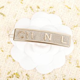 2022 Top quality Charm hair clip with all diamond and words design for women engagement jewelry gift have box stamp PS75492955