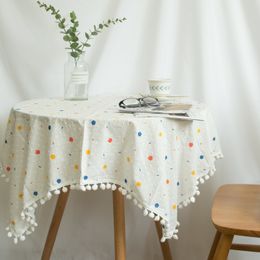 Table Cloth Small round table scenery dustproof cloth art tea cover 230904