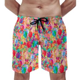 Men's Shorts Gym Sweet Balloon Casual Swim Trunks Colourful Print Quick Drying Running Surf Trendy Plus Size Board Short Pants