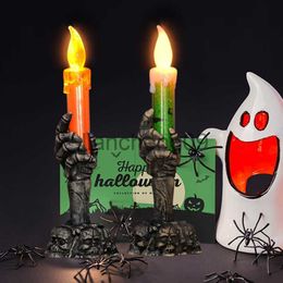 Party Decoration Halloween Candle Light LED Colourful Candlestick Table Top Decoration Horror Skull Ghost Party Halloween Party Home Bar Decor x0905