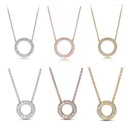 Pendants LR S925 Sterling Silver Rose Gold Ring Temperament Versatile Personality Clavicle Chain Charm Making Accessories Women's Je