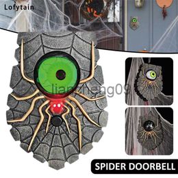 Party Decoration Lofytain Halloween Horror Monoeyed Spider Doorbell Horror Prop Horror Doorbell Home Bar Decoration Horror Rotating Eye x0905