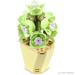 Blocks Succulent Building Block Set Flower Bouquet Bonsai Collection Brick Model for Home Decer Gift for Kids Boys Girl R230905