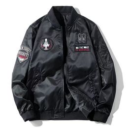 Men s Jackets Jaket Pilot Amerika untuk pria Fashion mantel 2023 jaket bisbol dua sisi merek tipis musim semi dan gugur M 7XL ukuran Plus 230904