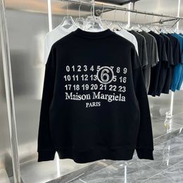 Men's Hoodies Sweatshirts margiela fall new unisex models round neck sweatshirt letter print fashion loose men and women couple oversized pullover x0905