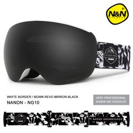 Ski Goggles NANDN SNOW goggles Double layer lens Antifog uv protection Men women magnet lenses snowboard 230904