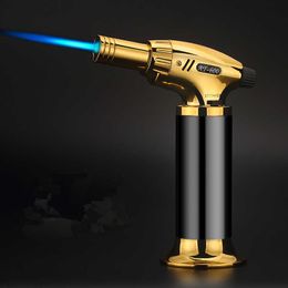 Torch Turbo Lighter 2022 New Spray Gun Jet Butane Cigar Outdoor BBQ Windproof No Gas Without TWIN