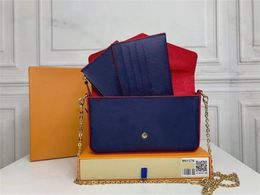 2023 new Classic Luxury Chain Fashion Plaid Flower Brand Wallets Vintage Ladies Brown Leather Handbag designer shoulder bag AAAAA