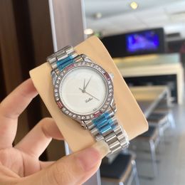 Luxury women watches Colored Diamonds Designer diamond gold watch Stainless Steel 33mm Quartz Wristwatches for ladies Girl Valentine's present Christmas Gift