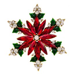 Pins Brooches CINDY XIANG Arrival Christmas Crystal Snowflake Pin Winter Festivel Brooch Enamel Jewelry Wedding Party Decorations 230904