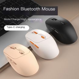 Mice Mouse cerdas nirkabel Bluetooth mode ganda senyap tipe c dapat diisi ulang Bisu untuk Tablet Desktop Laptop kantor 230905