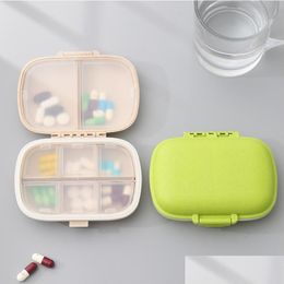 Storage Boxes Bins 8 Grids Portable Travel Pill Case With Cutter Organiser Medicine Container Tablet Box Plastic Pills Drop Delivery H Dh48S