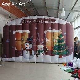 Custom or 4mLx2.5mHx0.5mW Inflatable Photo Backdrop Background Wall for Christmas Holiday Decoration