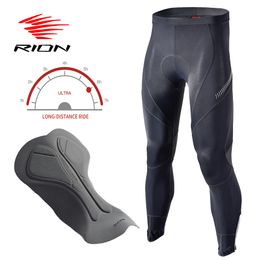 Cycling Pants RION Cycling Pants Men MTB Pants Long Distance 3D Pad Tights Bike Wear Quick Dry Mountain Bike Mens Tights Bicycle Clothing 230904