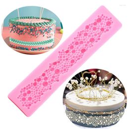 Baking Moulds Many Pearl Silicone Fondant Mould Cake Border Lace Mould Round Bubbles Decorating Tools Chocolate Candy Moulds