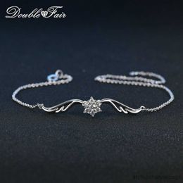 Charm Bracelets Angle Wings Bracelets Bangles for Women Rose Gold Colour Crystal Chain on Hand Fashion Party Dating Jewellery For Girls R230905