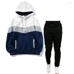 Men's Tracksuits Spring And Autumn Men Women Patchwork Hoodie Set Fashion Sports Sweatpants Jogging Hip Hop Custom Jumper