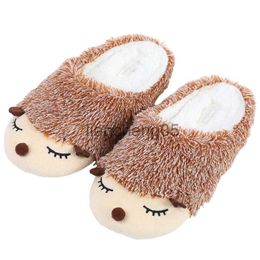 Slippers Millffy cute brown Hedgehog slipper cortoon comy home indoor warm slipper Cartoon Plush Slippers women animal slipper X0905