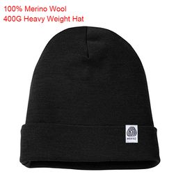 BeanieSkull Caps 100 Merino Wool Beanie Hats 400G Heavyweight Ridge Cuff Beanies Winter Outdoor Warm Cap Soft Thermal for Men Women 230904