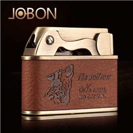 JOBON Classic Retro Skin Creative Kerosene Lighter One-button Ejection Metal High-end Smoking Accessories Men's Gift JQTJ