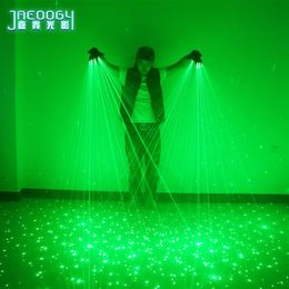 2 in 1 New High quality green laser nightclub bar party singer dance props DJ mechanical gloves LED light297i