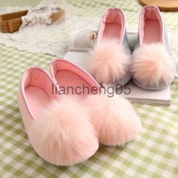 Slippers Women Shoes Ladies Home Slippers Warm Shoes Autumn and Winter Pink Super Cute Flat-heel Low-top Bag with One-legged Lazy Shoes X0905