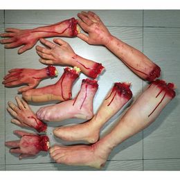 Halloween Horror Props Bloody Hand Haunted House Party Decoration Scary Hand Finger Leg Foot Brain Heart 223G