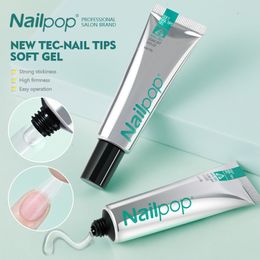 Nail Polish Nailpop Pro Soft Nail Tips Gel Glue 20g Adhesive Fake Nails Long Lasting Soak Off UV Gel Nail Polish Manicure Products for Nails 230905