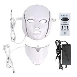 Face Care Devices 7 Colours LED Mask With Neck Pon Therapy Skin Care Rejuvenation Beauty Machine Anti-Acne Wrinkle Removal Tool 230904