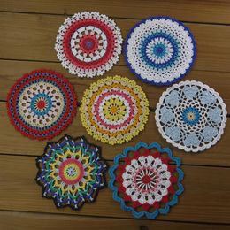 14Piese - 7design-- Per design 2 PCS Beautiful Crochet Vintage Doily Vintage Handmade Multi Coloured Doilies Coasters281W