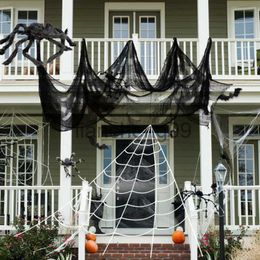 Party Decoration Horror Ghost Festival Party Decoration Black Gauze Halloween Bar Haunted House Window Table Door Decoration Accessories x0905